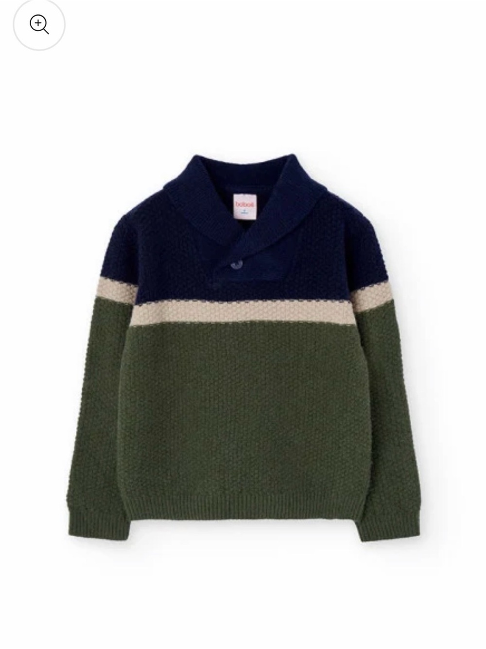 Boys Boboli Colorblock Sweater in Navy, Olive & Cream NWT 8Y
